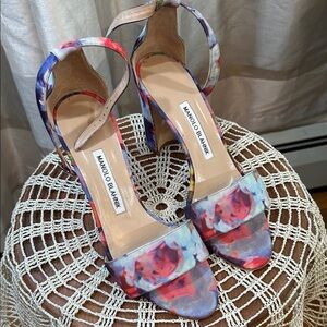 Manolo Blahnik Multicolor Floral Heels
